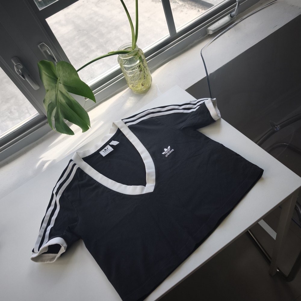 Adidas Black V-Neck Shirt